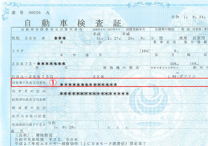 普通車検証