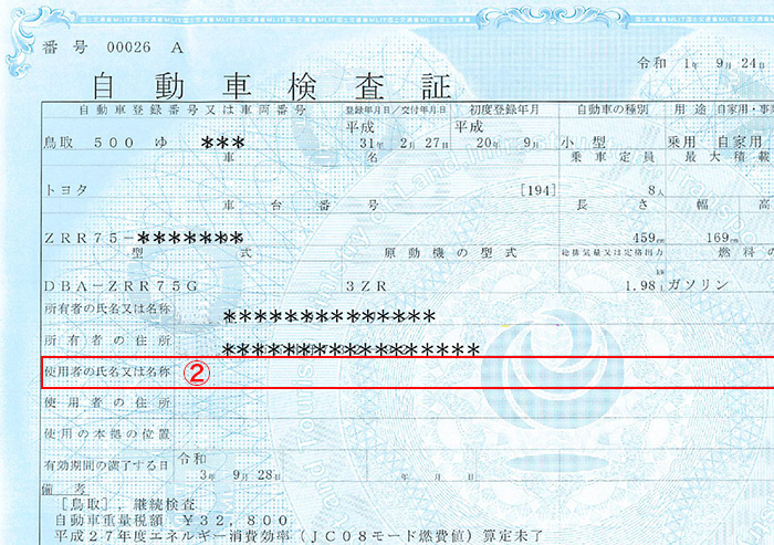普通車検証