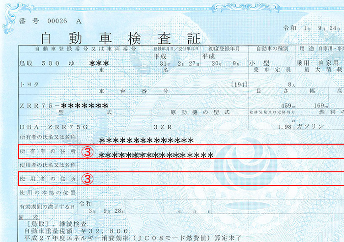 普通車検証
