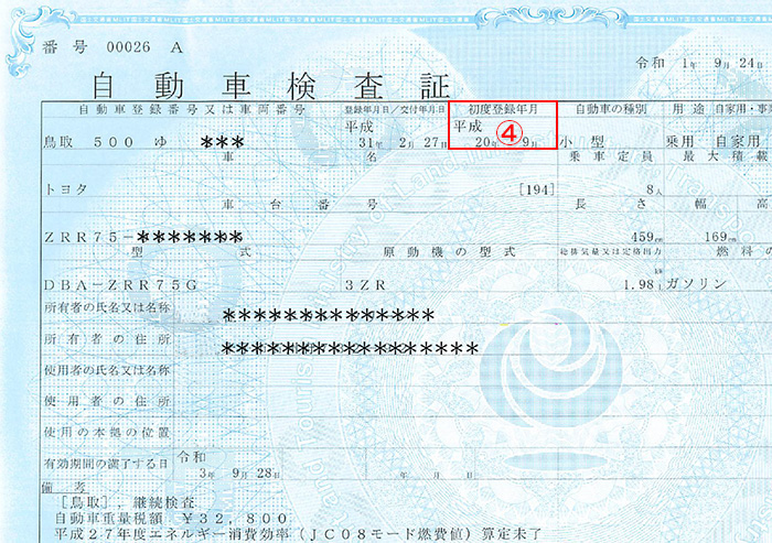 普通車検証