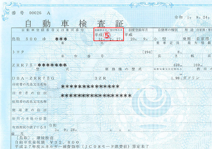 普通車検証