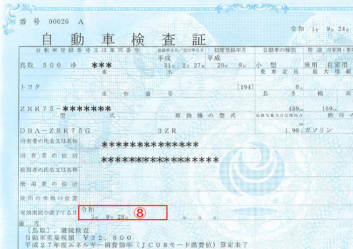 普通車検証