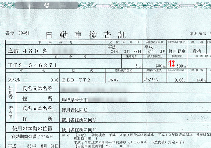 軽自動車検証